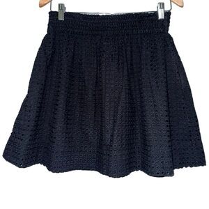 Kate Spade Broome Street Women’s S Black Windowpane Eyelet Pull On Mini Skirt